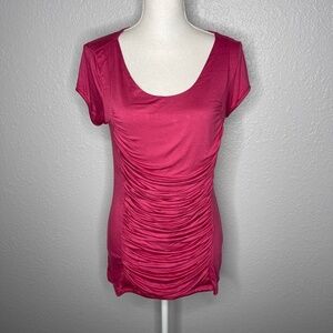 Pink‎ Blouse with ruching Top